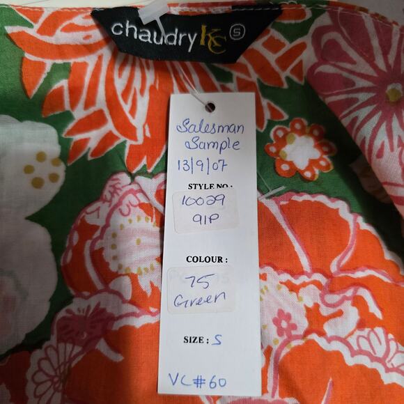 Chaudry KC 3/4 Sleeve Bohemian Hippie 70s Floral Blouse Small - Picture 3 of 4